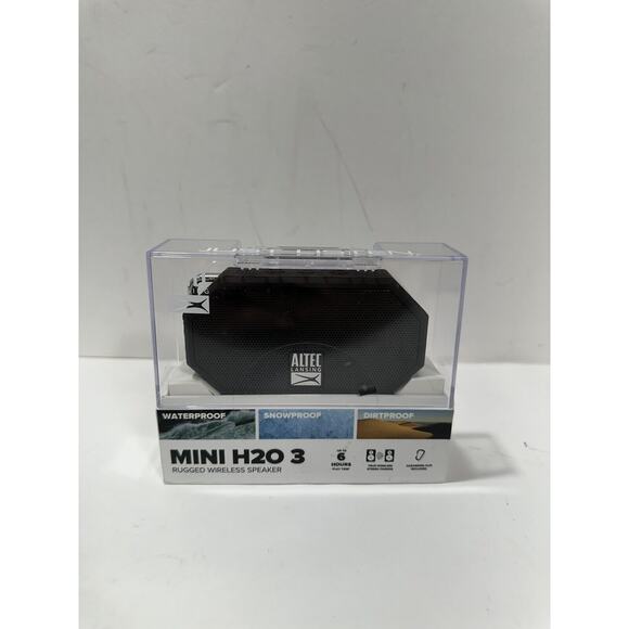 Altec Lansing Mini H20 3 Rugged Bluetooth Speaker- Black (Brand New Sealed)